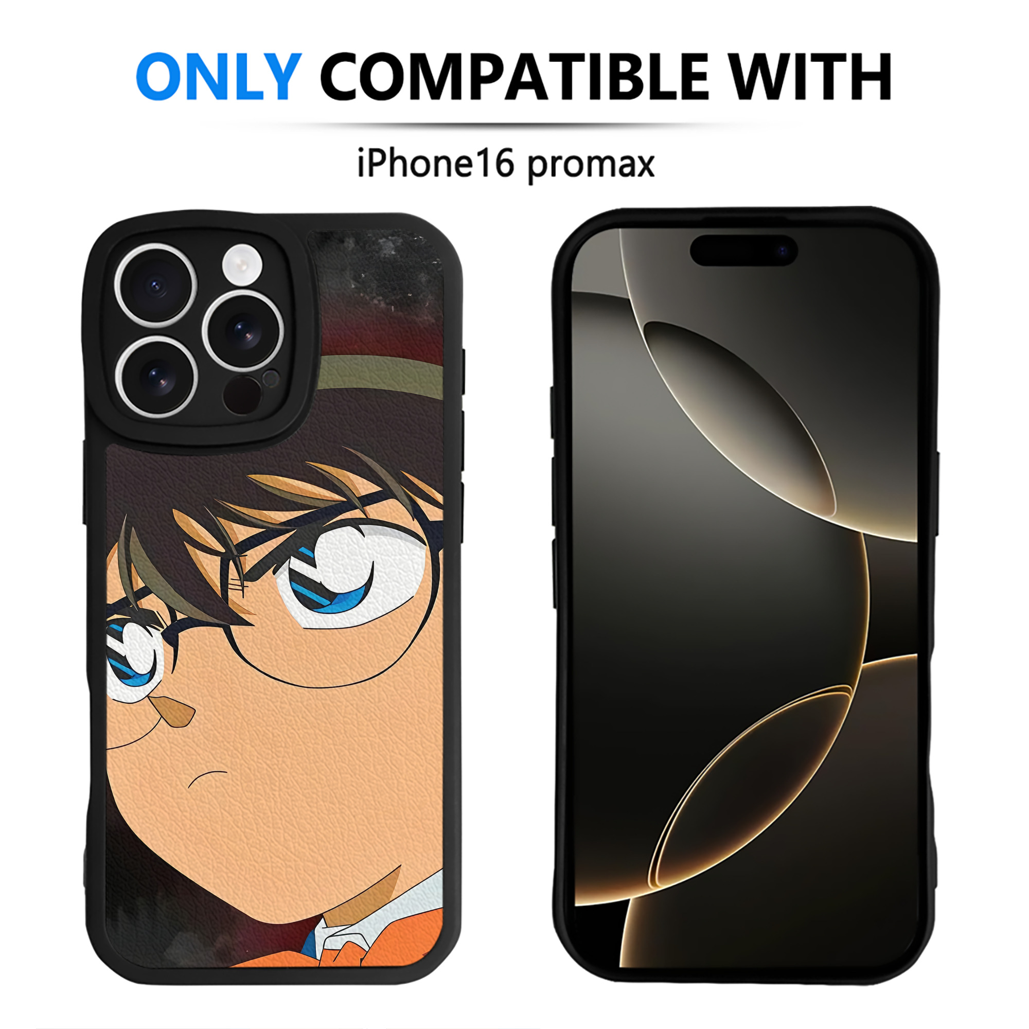 （画像用） 名探偵コナン Detective Conan 【iPhone 16シリーズ対応】シリコンスマホケース（レザー調） 材質：シリコン